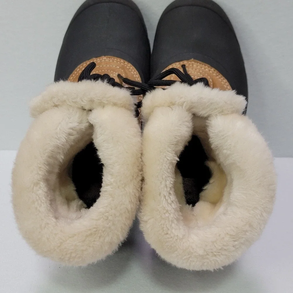 Sorel Snow Boots Womens Size 6.5 Brown Suede Faux Fur Ankle Winter NL1810-234